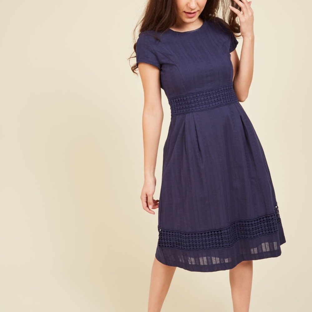 ModCloth Cotton Navy Dress
